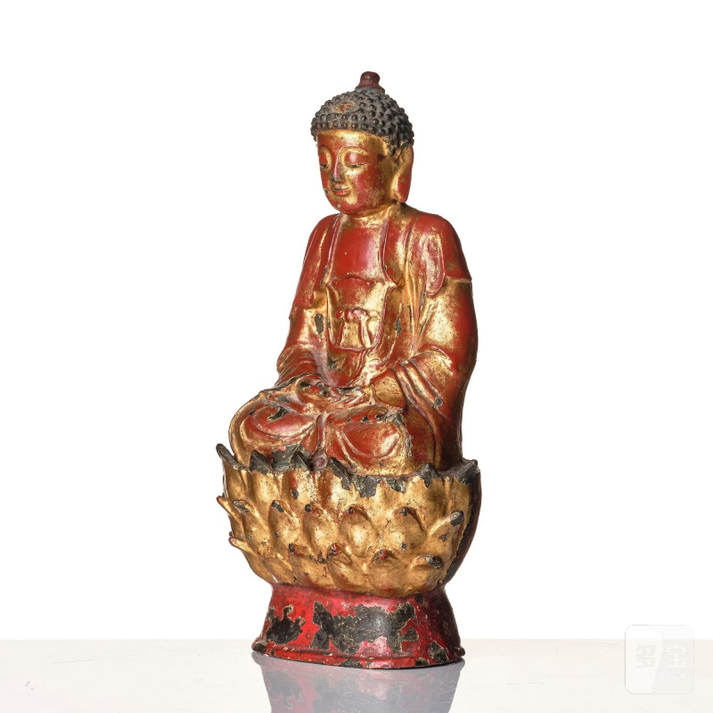 A seated bronze figure of Bhaisajyaguru Buddha, - 图2